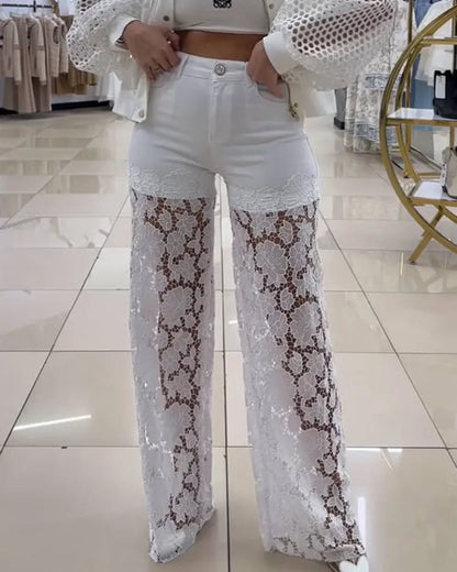 Baby Blue Jeans mit Schnürung