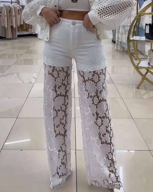 Baby Blue Jeans mit Schnürung