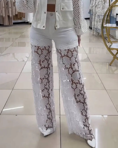 Baby Blue Jeans mit Schnürung
