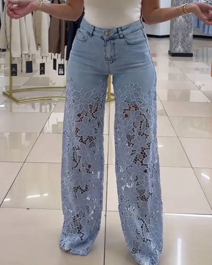 Baby Blue Jeans mit Schnürung