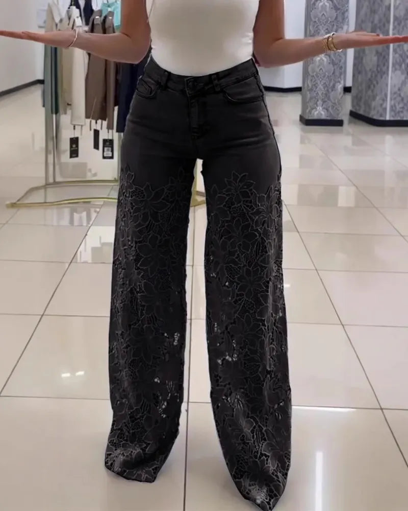 Baby Blue Jeans mit Schnürung