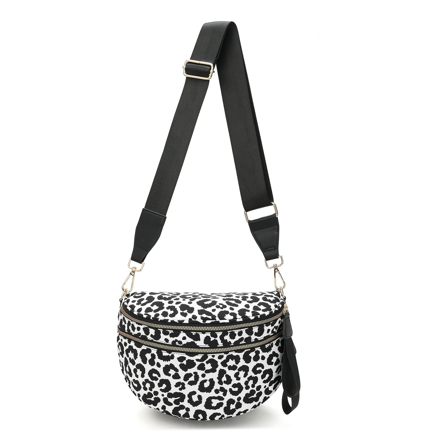 Frankie – Oversized Crescent Sling mit Doppel-Zipper