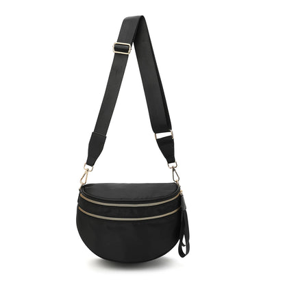 Frankie – Oversized Crescent Sling mit Doppel-Zipper