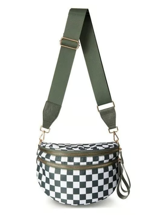 Frankie – Oversized Crescent Sling mit Doppel-Zipper