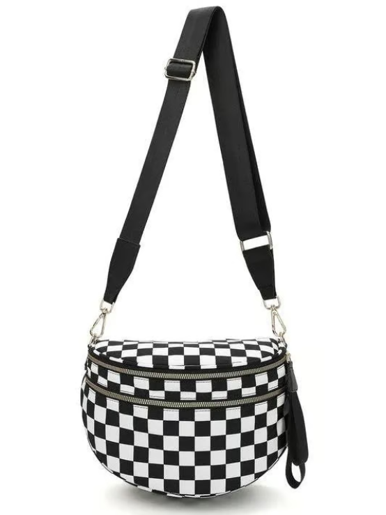 Frankie – Oversized Crescent Sling mit Doppel-Zipper