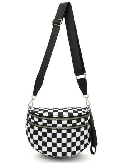 Frankie – Oversized Crescent Sling mit Doppel-Zipper