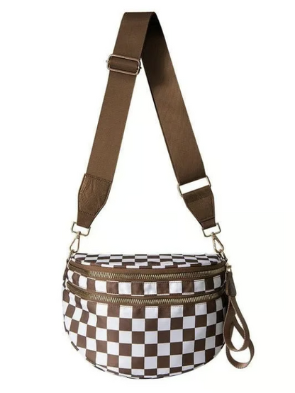 Frankie – Oversized Crescent Sling mit Doppel-Zipper