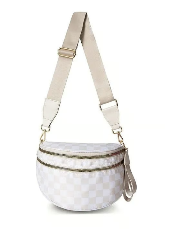 Frankie – Oversized Crescent Sling mit Doppel-Zipper