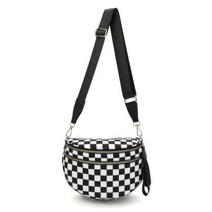 Frankie – Oversized Crescent Sling mit Doppel-Zipper
