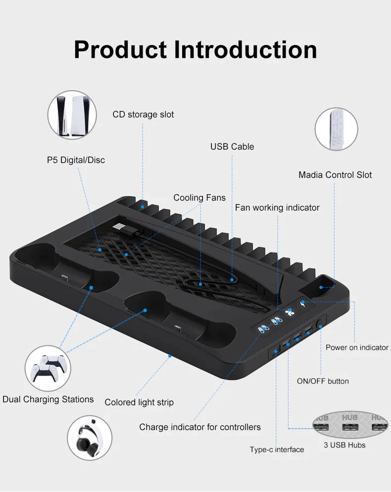 PS5 Slim Controller Ladekühlstation