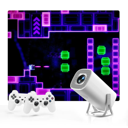 4K Smart Projektor mit 2 Gamepads