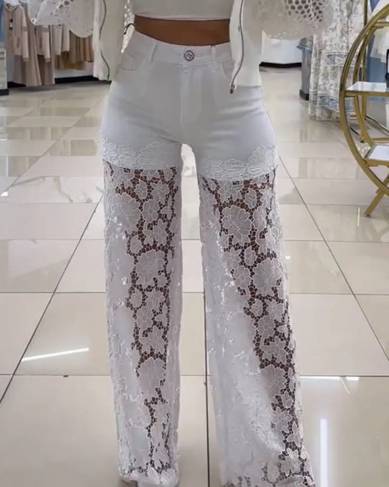 Baby Blue Jeans mit Schnürung